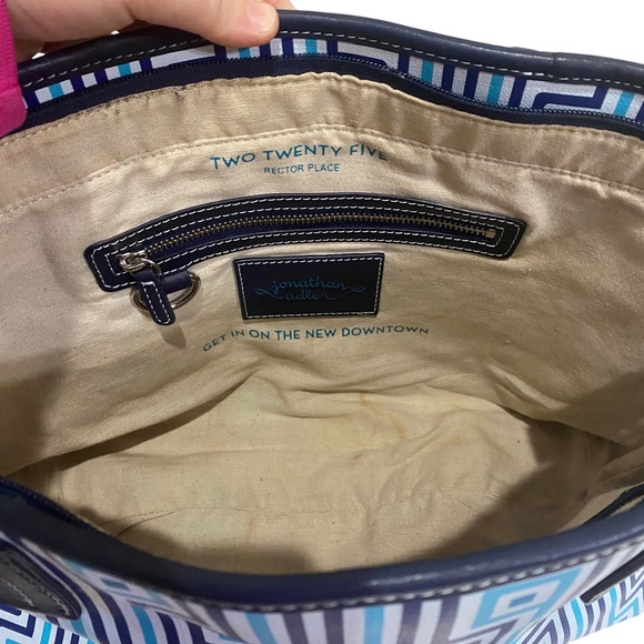 Jonathan Adler tote bag - fabric lining - multi colored print / patterned - Blue - Picture 14 of 16